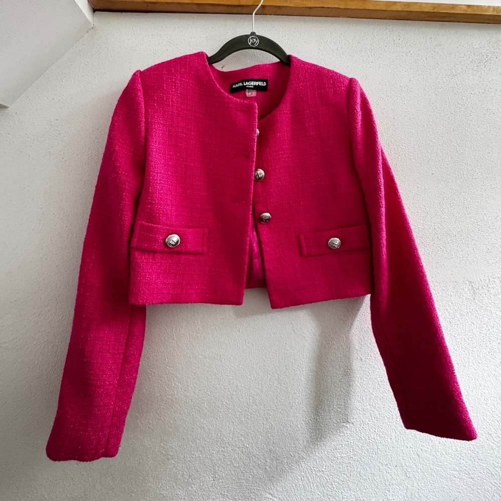 Pink tweed jacket